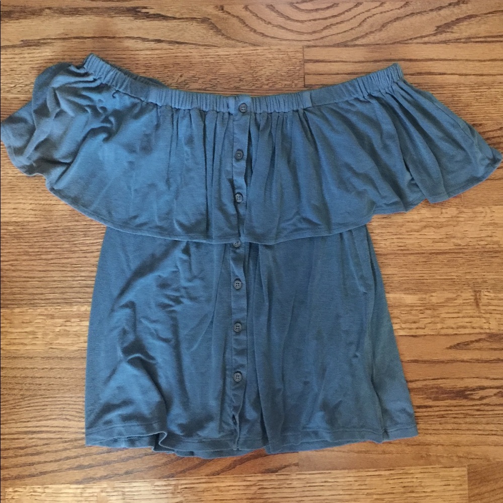 Off Shoulder Button Top